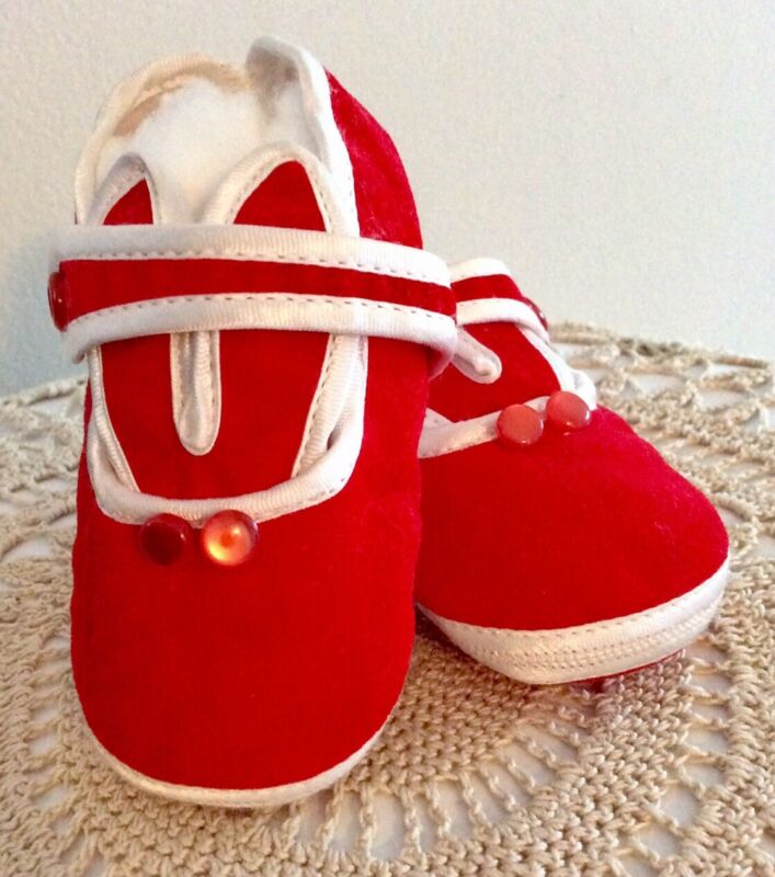 red velvet baby shoes