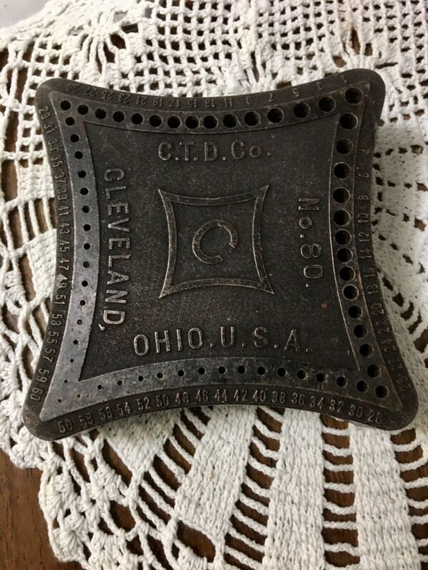 Antique Cleveland Twist Drill Co. Bit Holder Index Stand Vintage Number