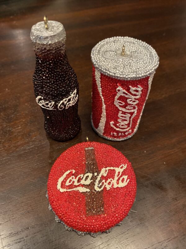 Coca Cola Christmas Ornaments (lot Of 3) Antique Price Guide Details