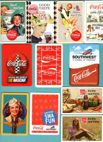 11 Single Swap Playing Cards COCA COLA ADS #10 COKE 5 CARDS ARE DECO ...