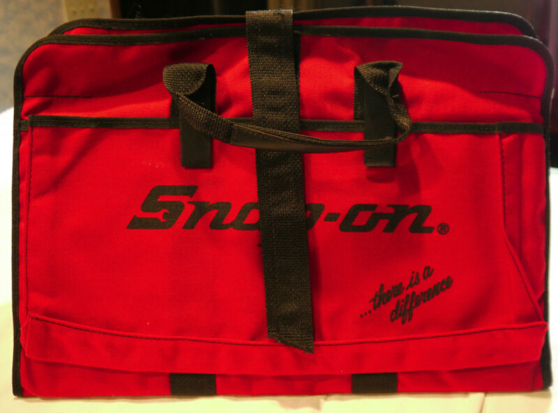 Red Snapon Tool HeavyDuty Canvas Tool Tote Bag w/ Closure Strap