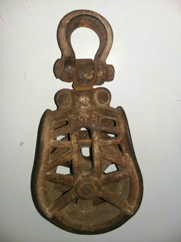 Antique Vintage Cast Iron Myers Hay Trolley Drop Pulley Barn Farm Tool ...