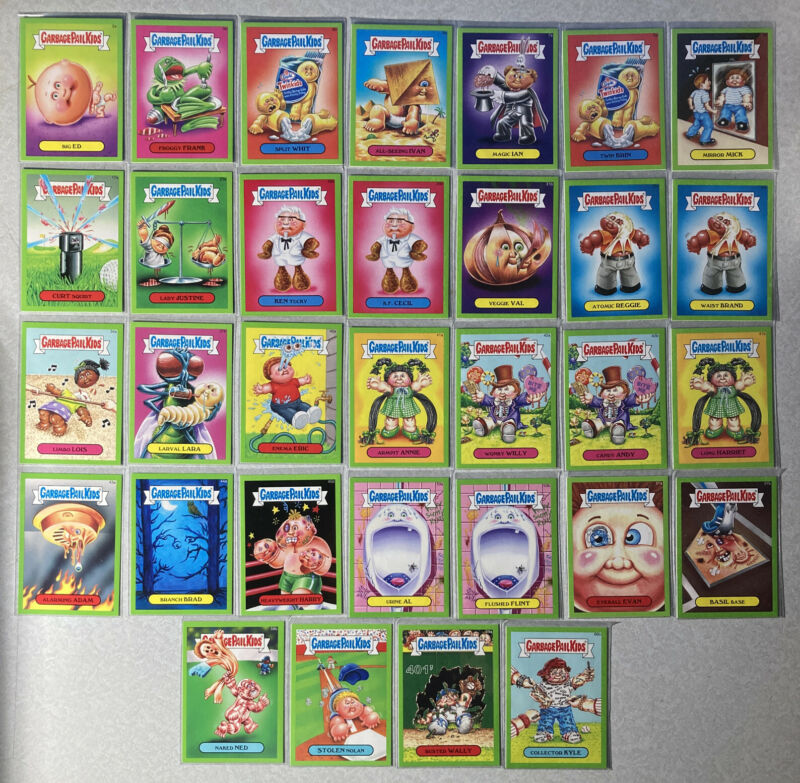2015 Garbage Pail Kids Series 1 Green Parallel Lot 32 Cards