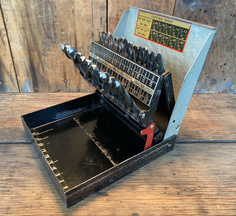 Vintage General Folding Drill Bit Index Case Fully Loaded With