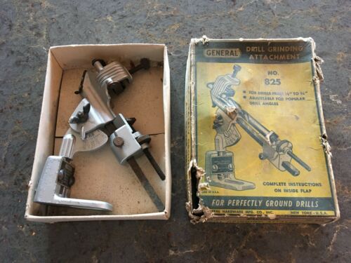 VINTAGE GENERAL DRILL GRINDING ATTACHMENT NO 825 WITH BOX -- Antique ...