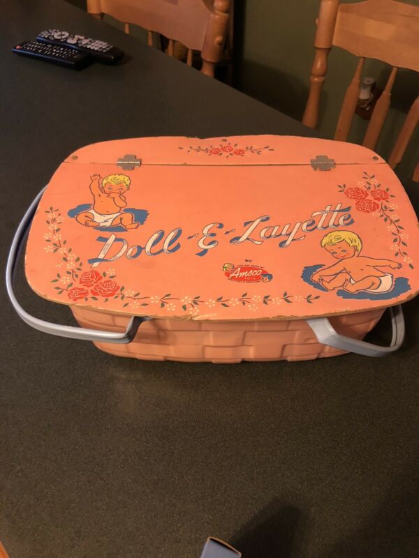 AMSCO Vintage 1958 Doll E Layette Basket Estate Sale Find Antique