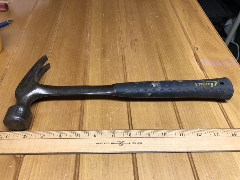 Vintage Estwing Claw Hammer E322SR Nylon Handle USA Old Carpenter Tool