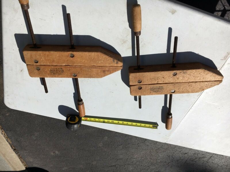 Pair 16" wood clamps Antique Price Guide Details Page