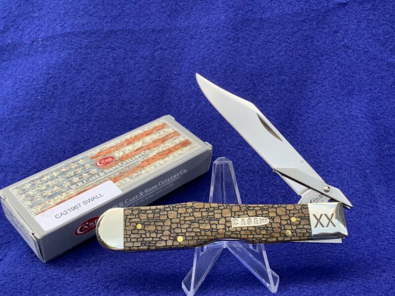 R RE CASE XX SFO SWING GUARD CHEETAH KNIFE STONE WALL Antique Bone R RE CASE XX SFO SWING GUARD CHEETAH KNIFE STONE WALL Antique Bone