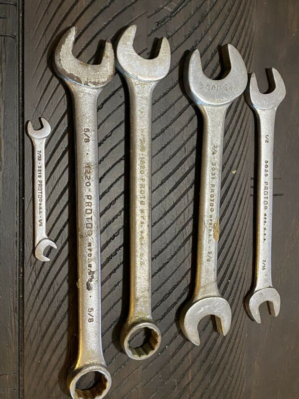Vintage Proto Tool Lot. Wrenches 5 SAE USA Made Antique Price Guide