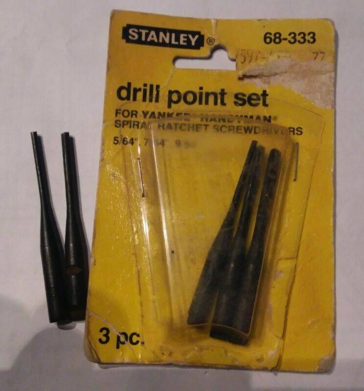 VTG Stanley Yankee 68333 Push Drill Points 3pc Set Bits plus two