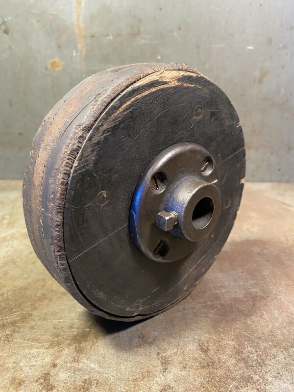 Antique Flat Belt Pulley For Line Shafts And Farm Machinery Primitive