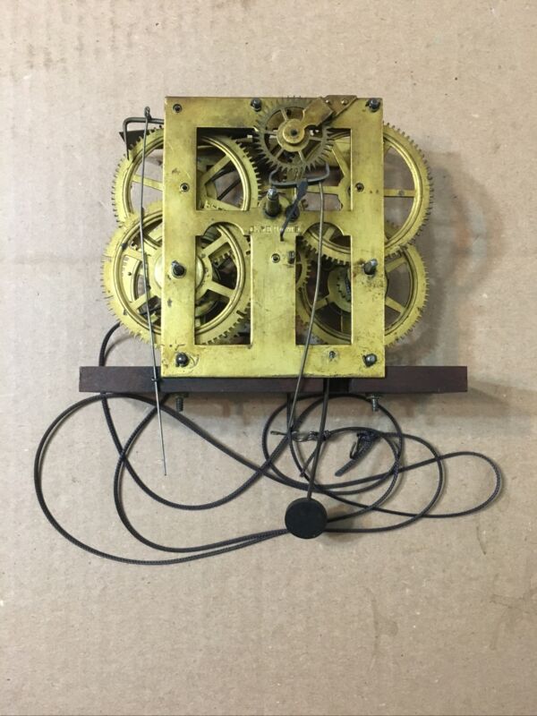 Antique Signed C. Jerome 30 Hour Ogee Clock Movement Parts Antique