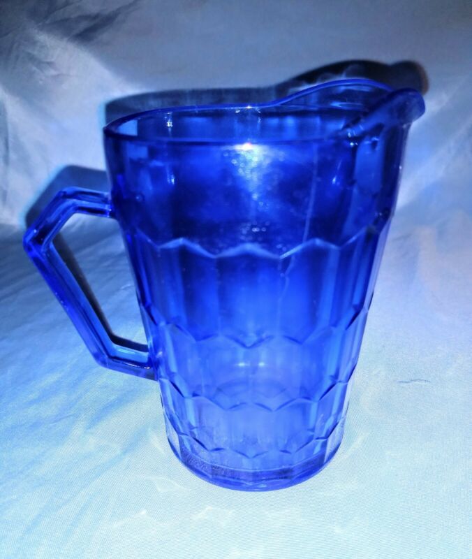 Vintage Hazel Atlas Faded Shirley Temple Cobalt Blue Creamer 4 1 4 X 3