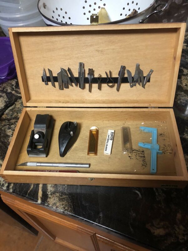 Vintage XACTO Palm Style Mat Cutter And Miniature Plane Wood Box Blades Clamp Antique Price