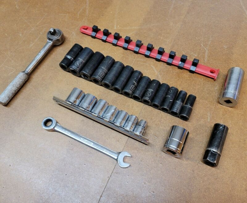 Vintage Tools HUSKY USA Sockets SK TOOLS RATCHET Set METRIC SAE