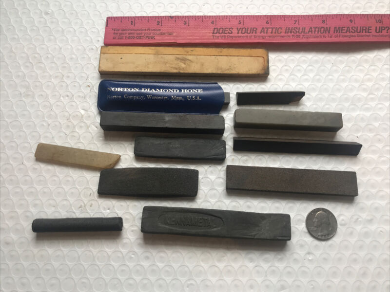 Assorted Machinist Sharpening/honing Stones, Norton,kennametal Qty 12