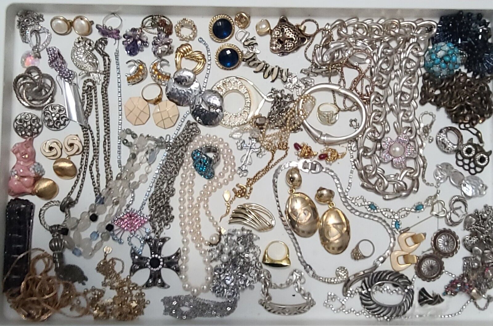 Huge Vintage Rhinestone Estate Costume Jewelry Lot Tara Musi Sterling