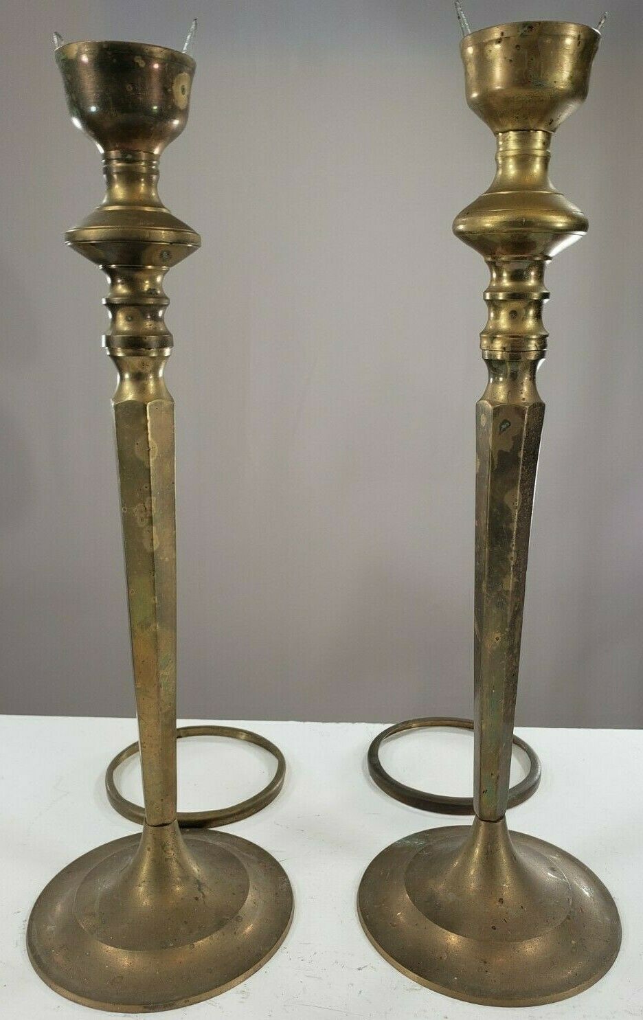 Vintage Brass Candlestick Holders Lot 22 of Various Styles Aged Elegant