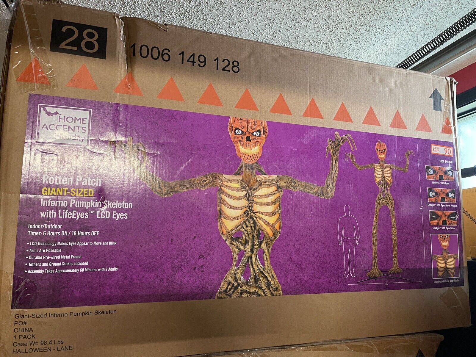 Home Accents 12 FT Foot Giant Skeleton Home Depot Halloween Cleveland