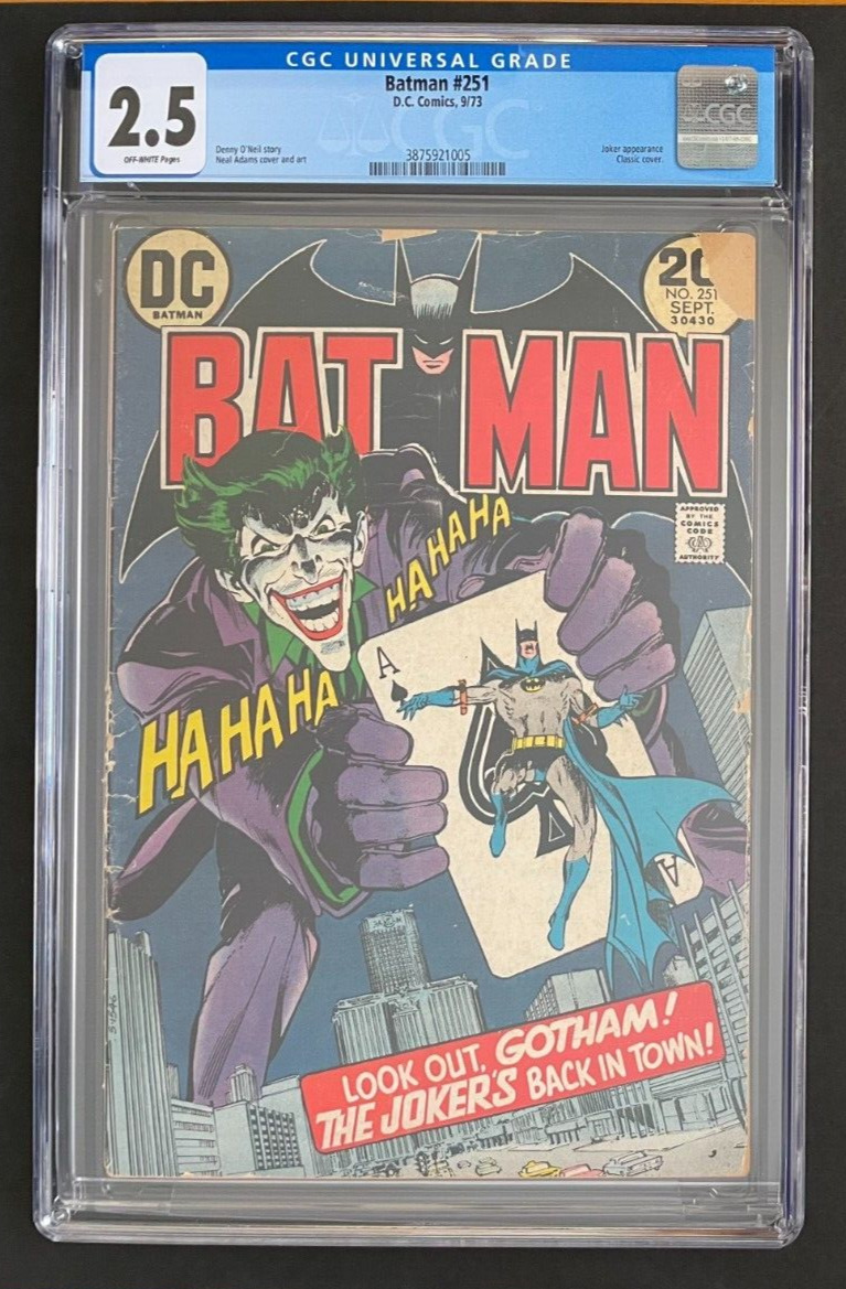 Batman 251 CGC 5.0 DC Comics 1973 Neal Adams Classic Joker Cover Robin ...