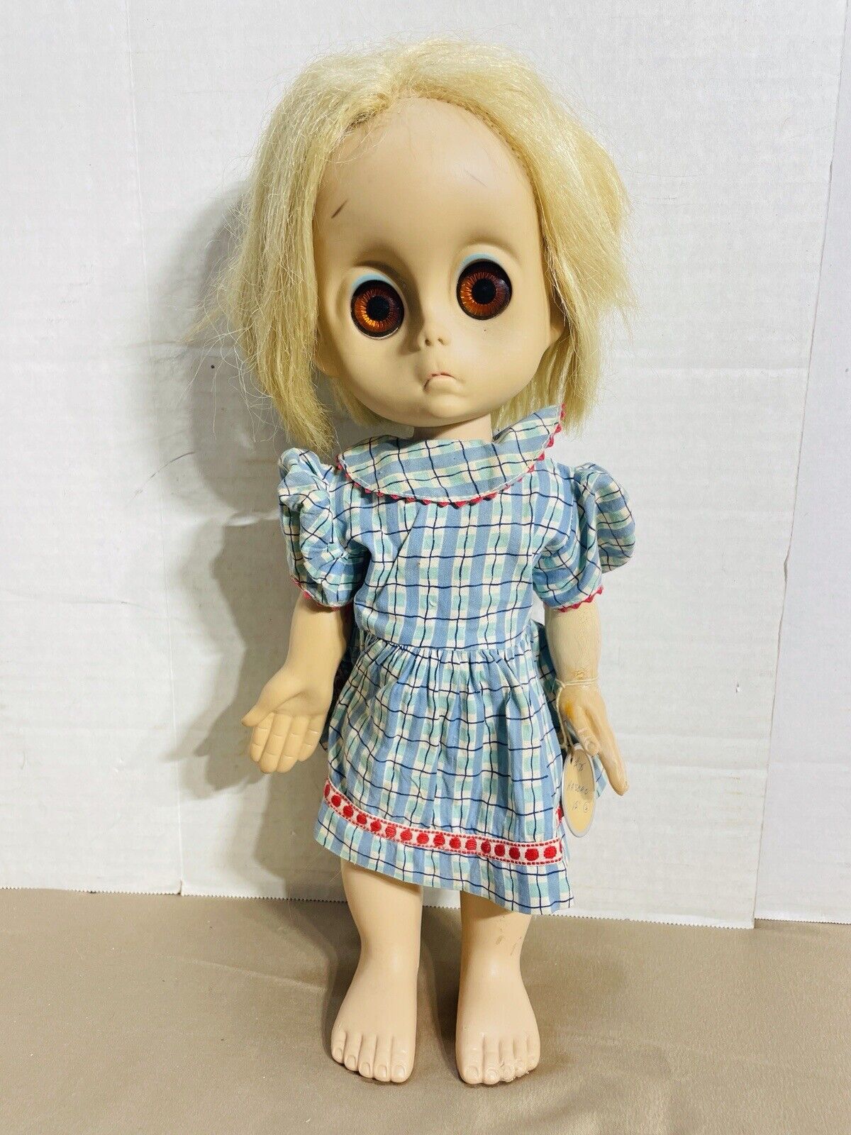 Little miss no name sad big eyes 1965 hasbro beggar doll parts or
