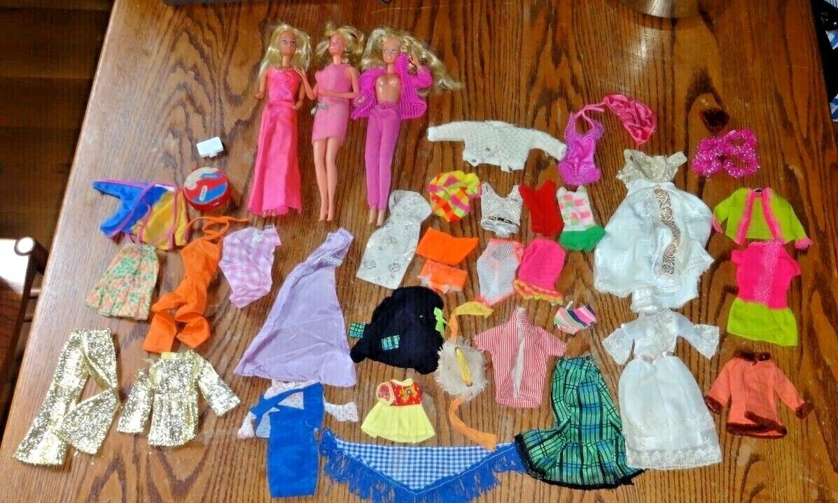 Mattel Barbie Dolls Lot Clothes 1966 Figures Barbie Clothes Vogue Doll ...