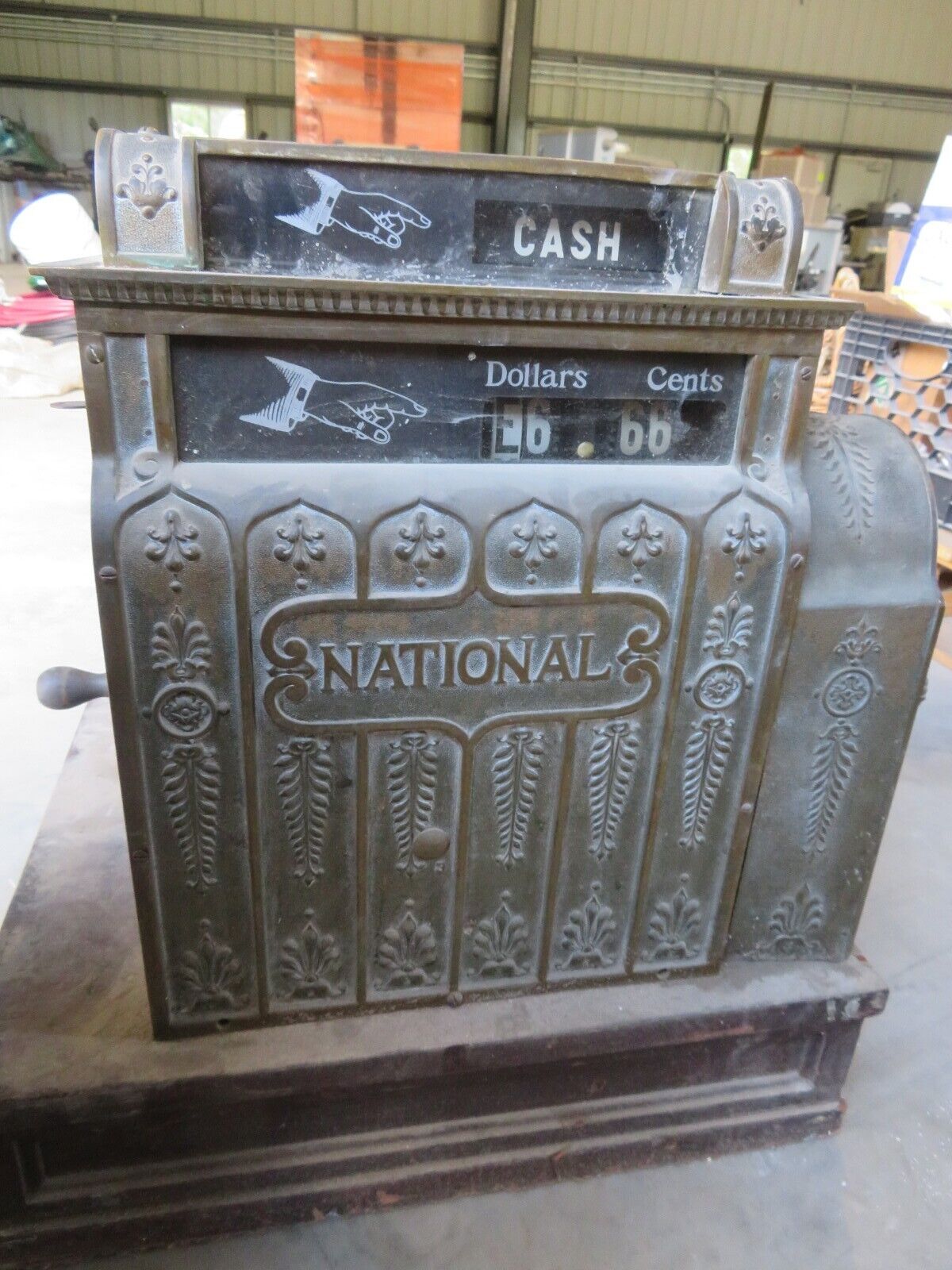 NATIONAL CASH REGISTER 349 brass antique cash register over 100 years