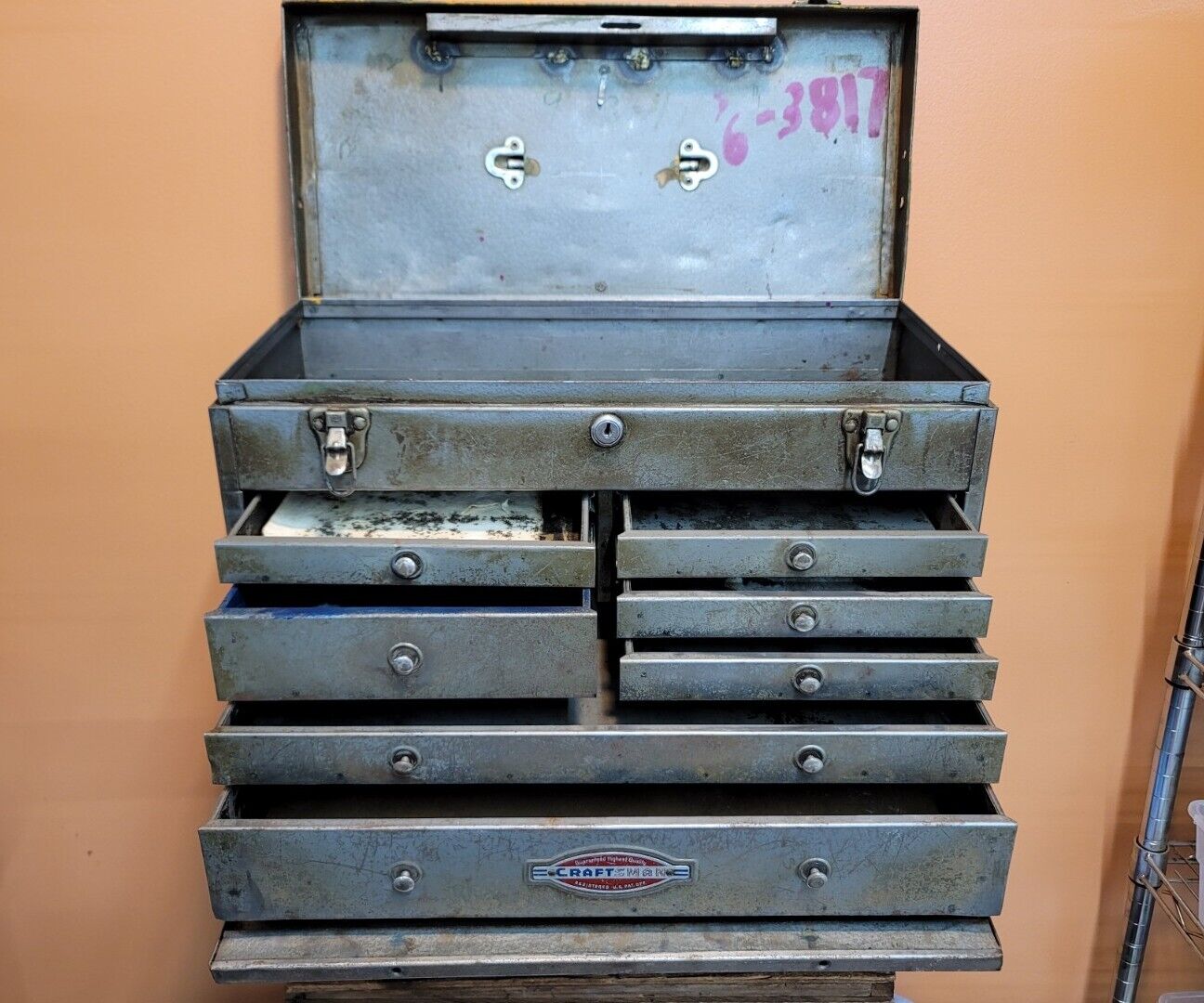 ANTIQUE Tools CRAFTSMAN Machinist Tool Box Toolmakers Tool Chest 7