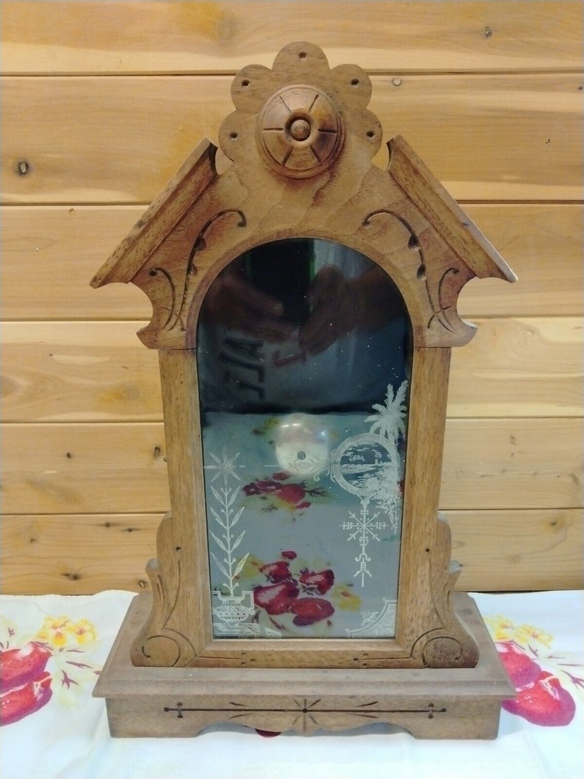 Antique Waterbury Wooden Parlor Kitchen Shelf Mantle Clock Case Parts