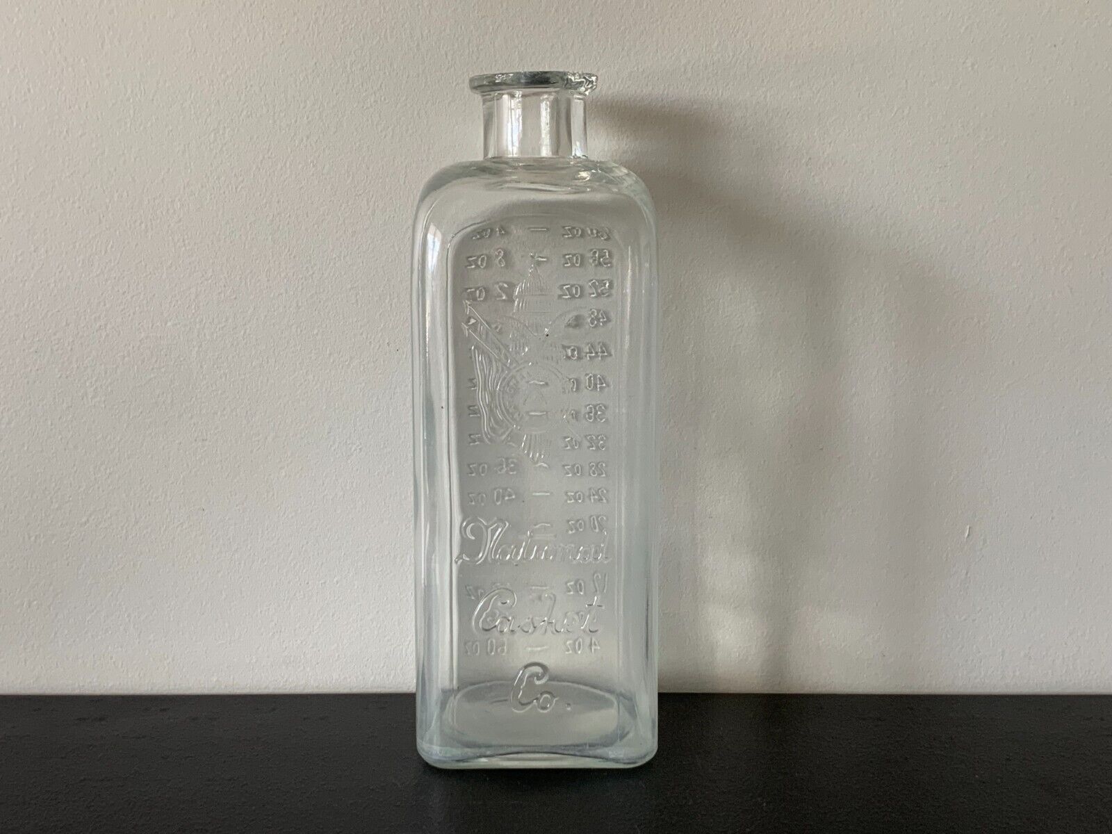 Antique Vintage THE NATIONAL CASKET CO. EMBALMING FLUID BOTTLE Mortuary