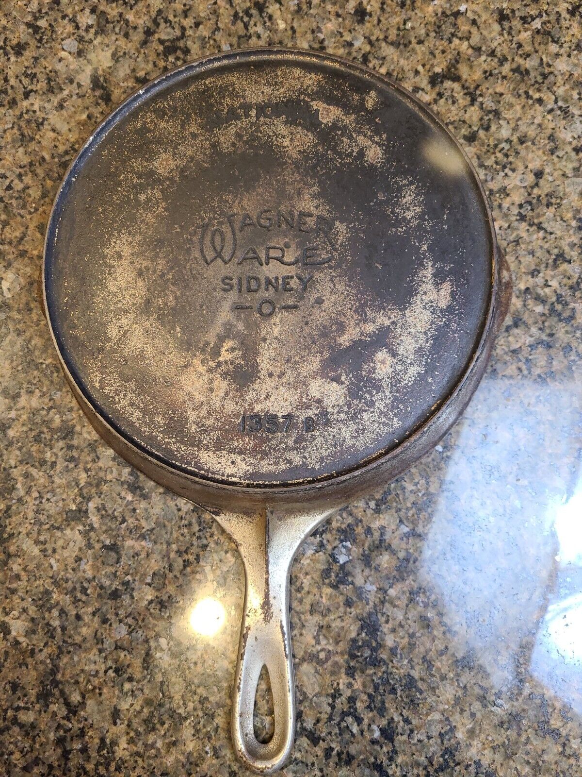 Vintage 7 Wagner Ware 34National34 1357 B Rare Cast Iron Skillet with
