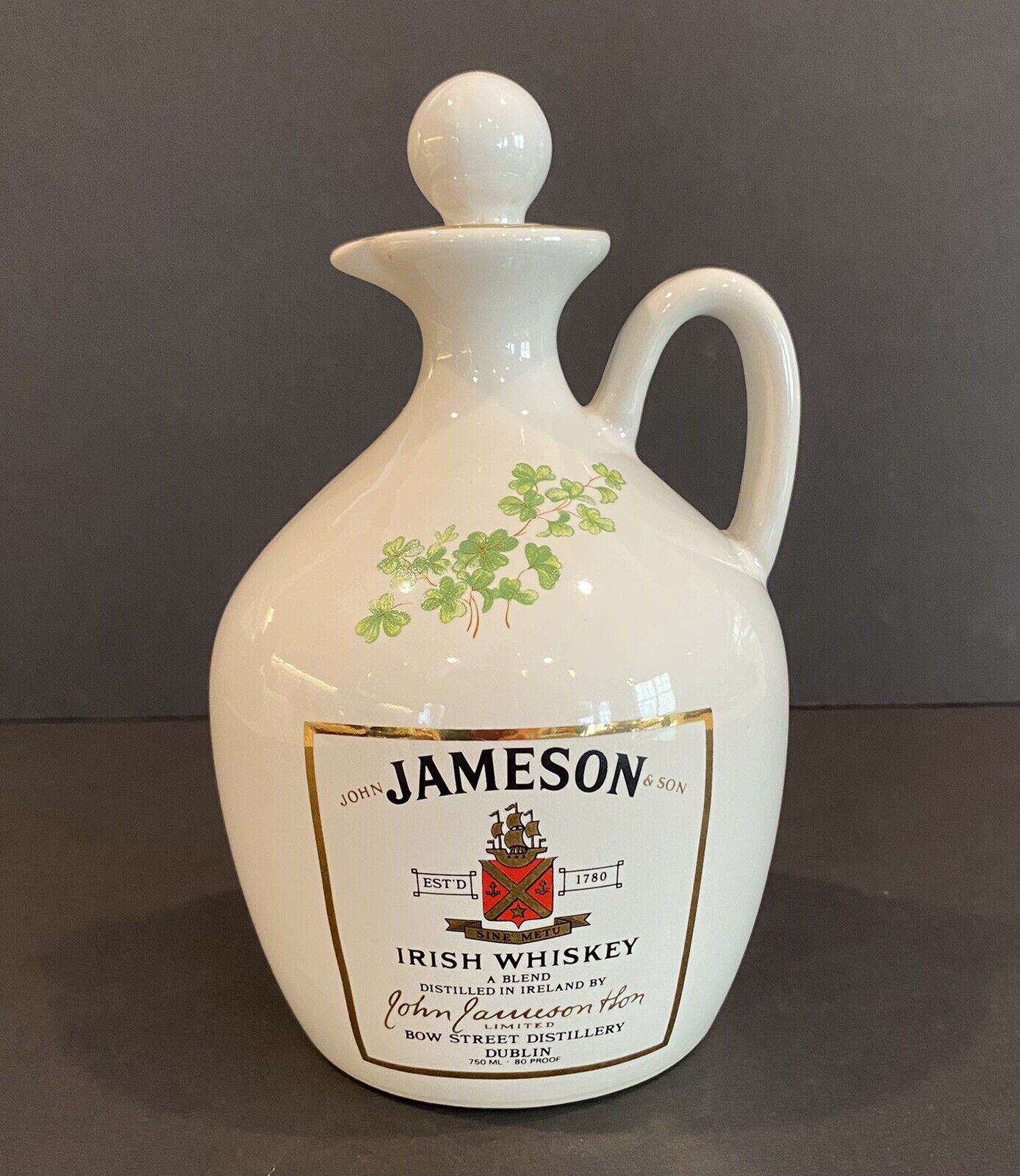 JOHN JAMESON SON IRISH WHISKEY WADE PORCELAIN MADE IN IRELAND DECANTER