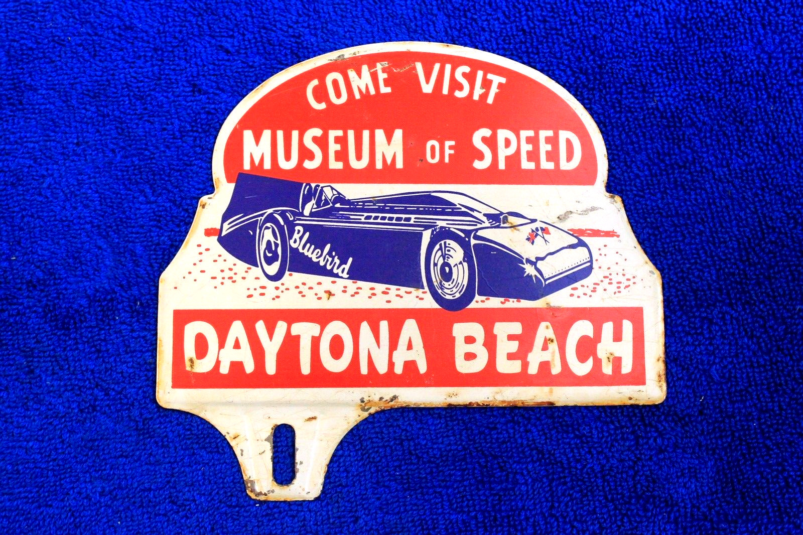 Daytona Beach Museum of Speed Emblem License Plate Topper Bumper Badge