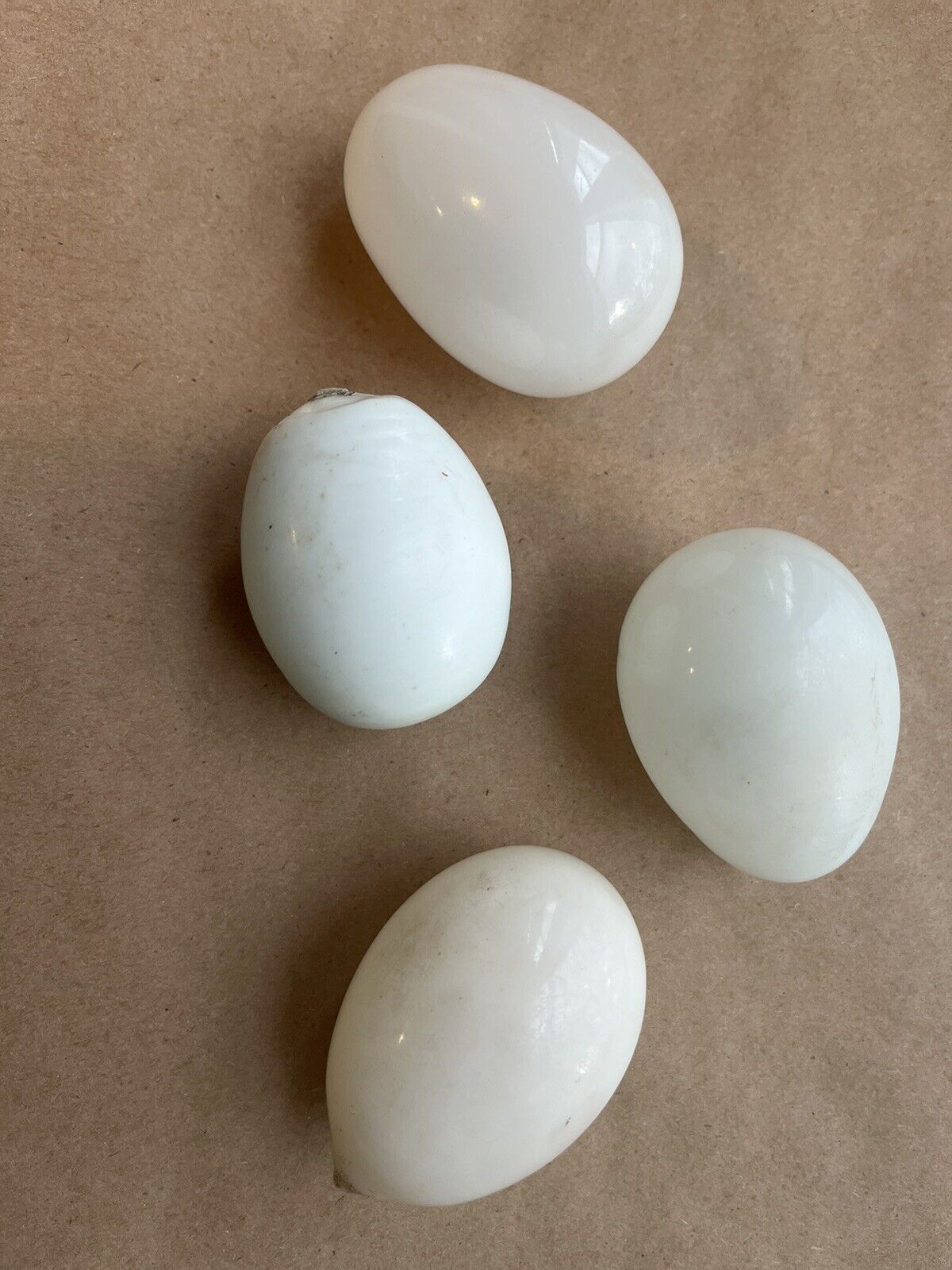 Vintage Hand blown Milk Glass Nesting Eggs Lot of 4 Antique Price