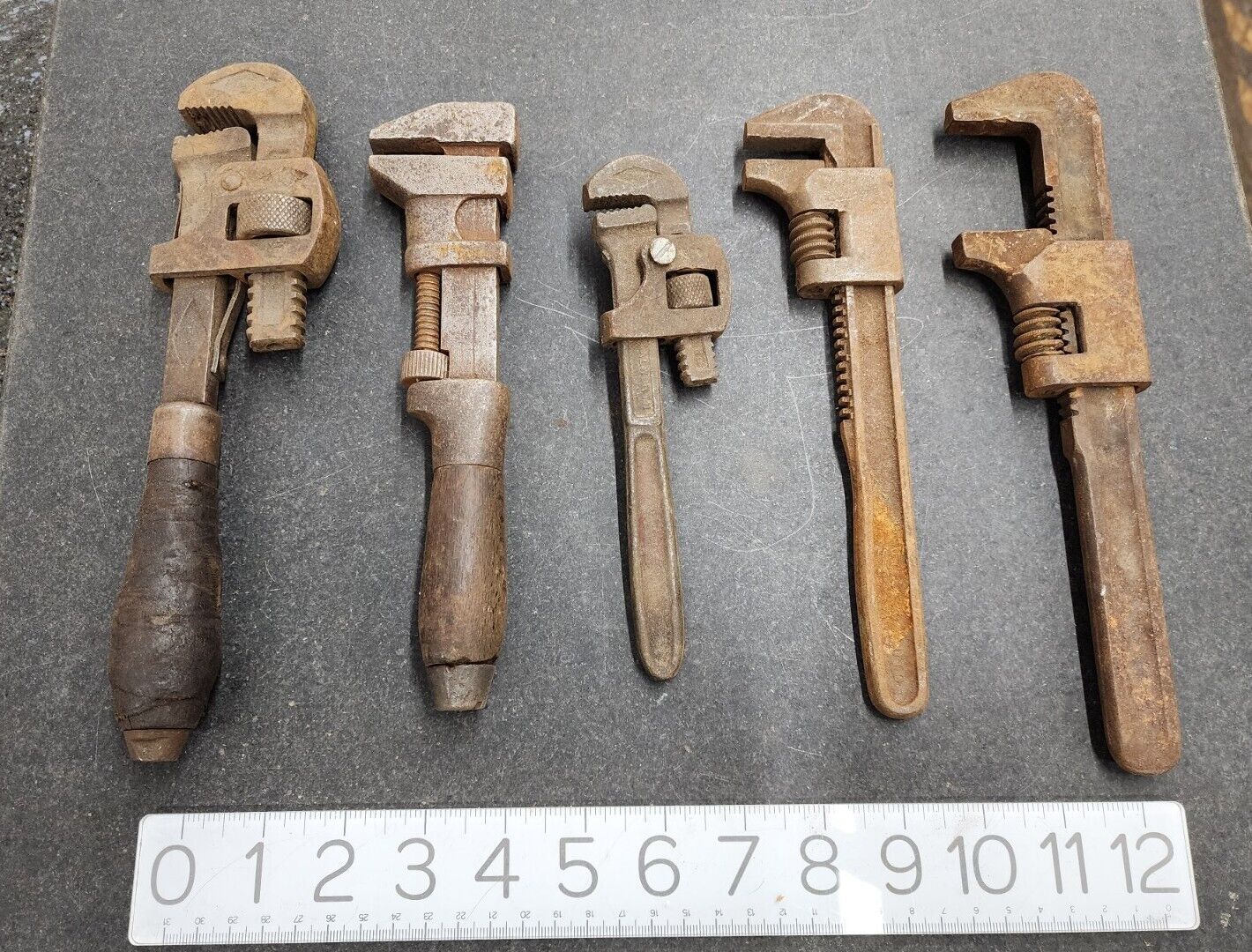 ANTIQUE Tools Adjustable Wrenches LOT Mechanics Machinist Automotive
