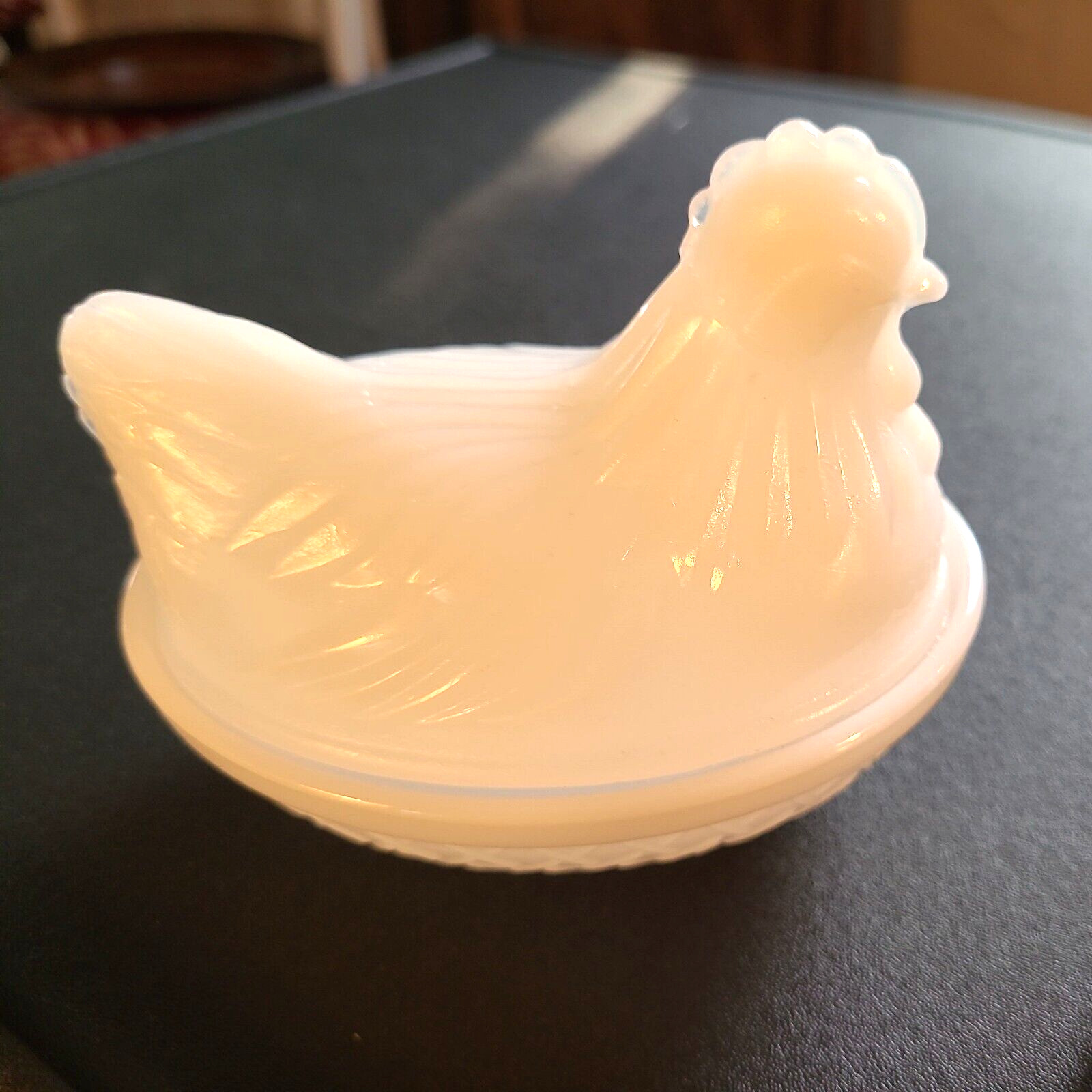 Vintage White Milk Glass Hen On Nest Dish 4.5 Inches -- Antique Price ...