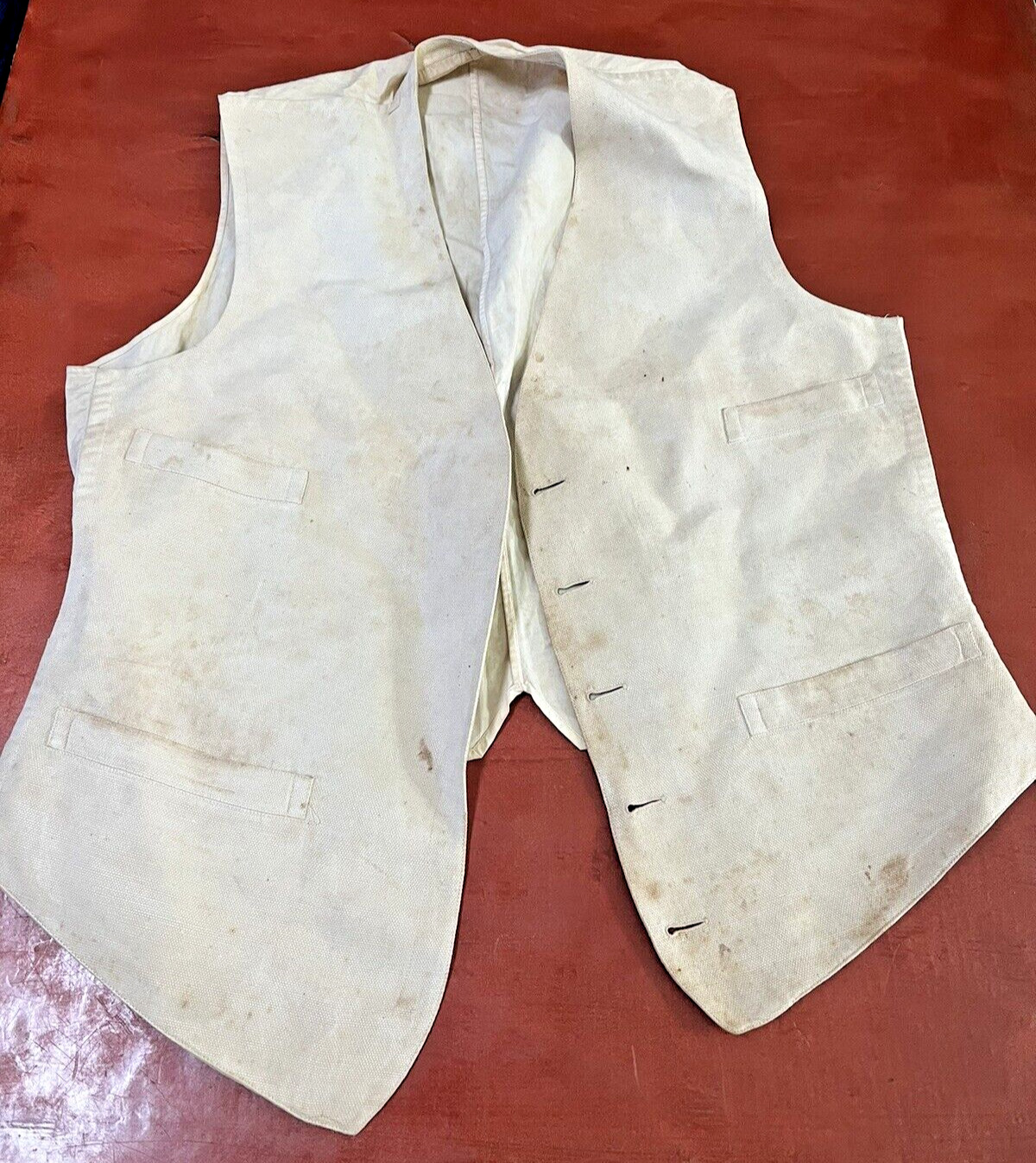 Antique Civil War era 1870 vest farmer primitive chore white vintage ...