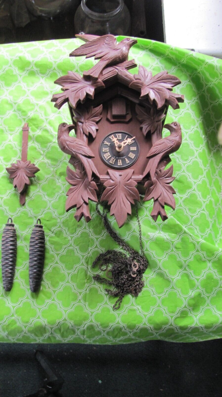 Vintage W. German Cuckoo Clock For Parts or Repair Antique Price