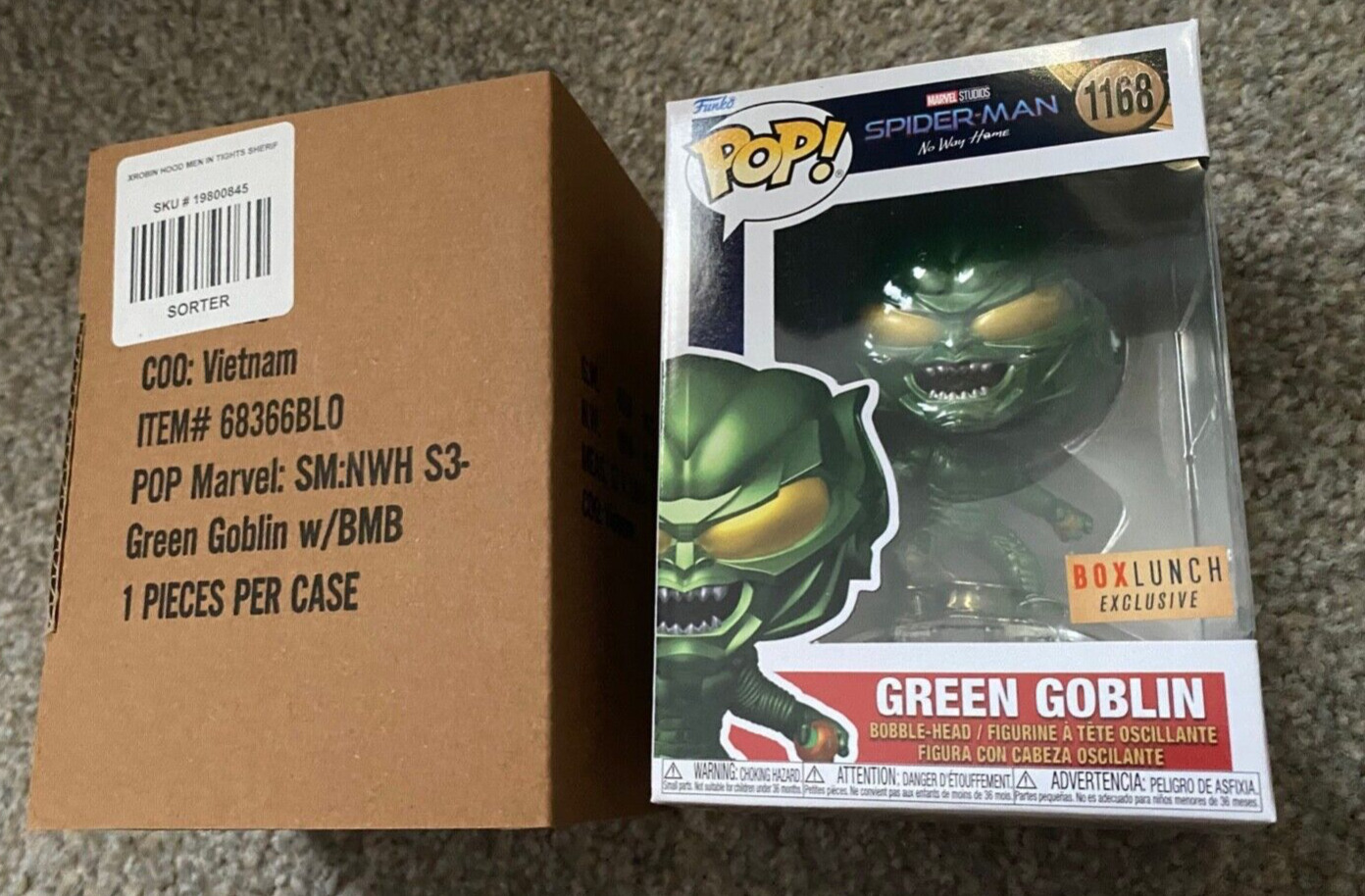 Funko Pop Spiderman No Way Home Metallic Green Goblin Box Lunch