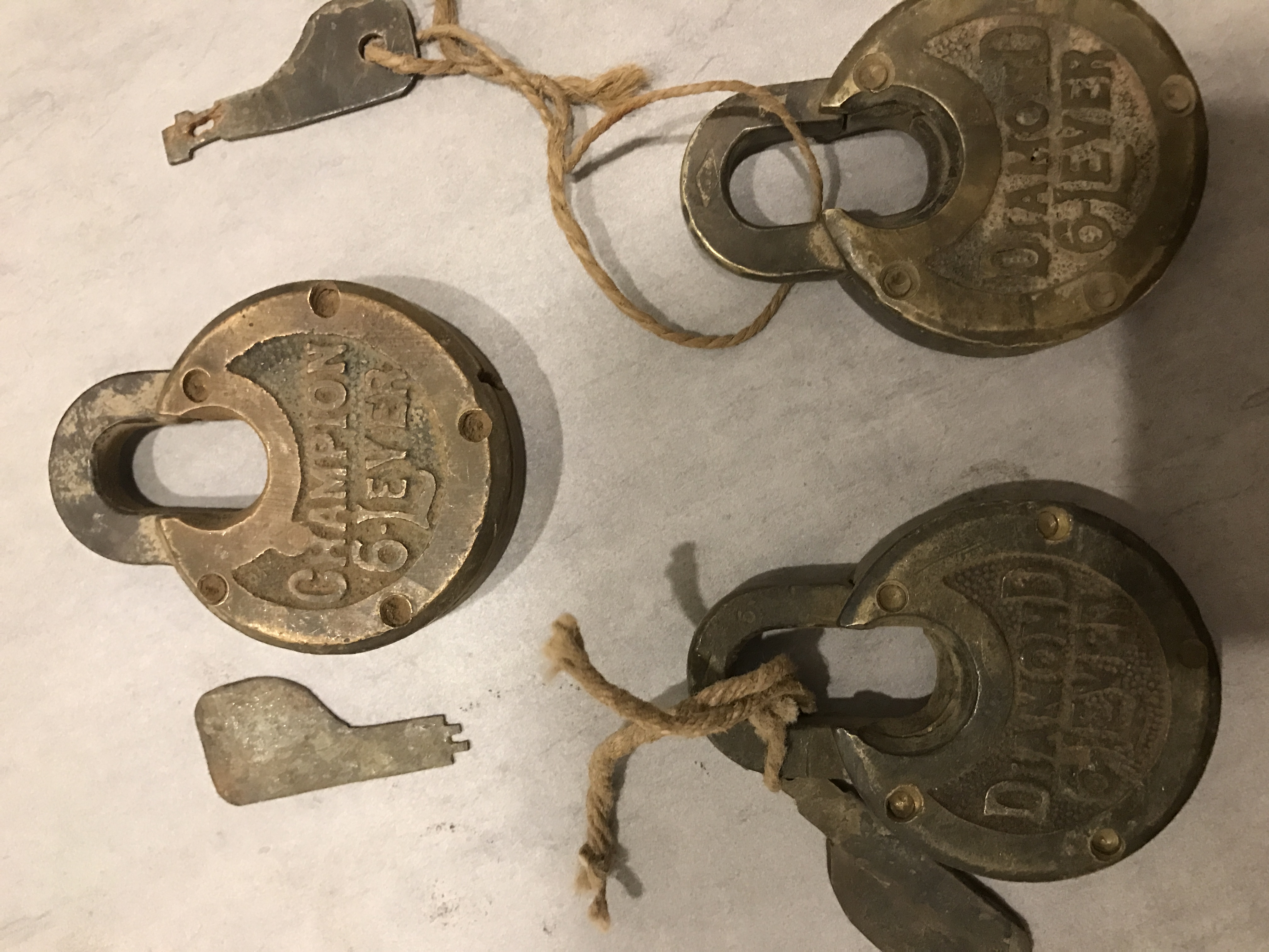Diamond 6lever padlocks x 2 and Champion 6 lever all with keys ...