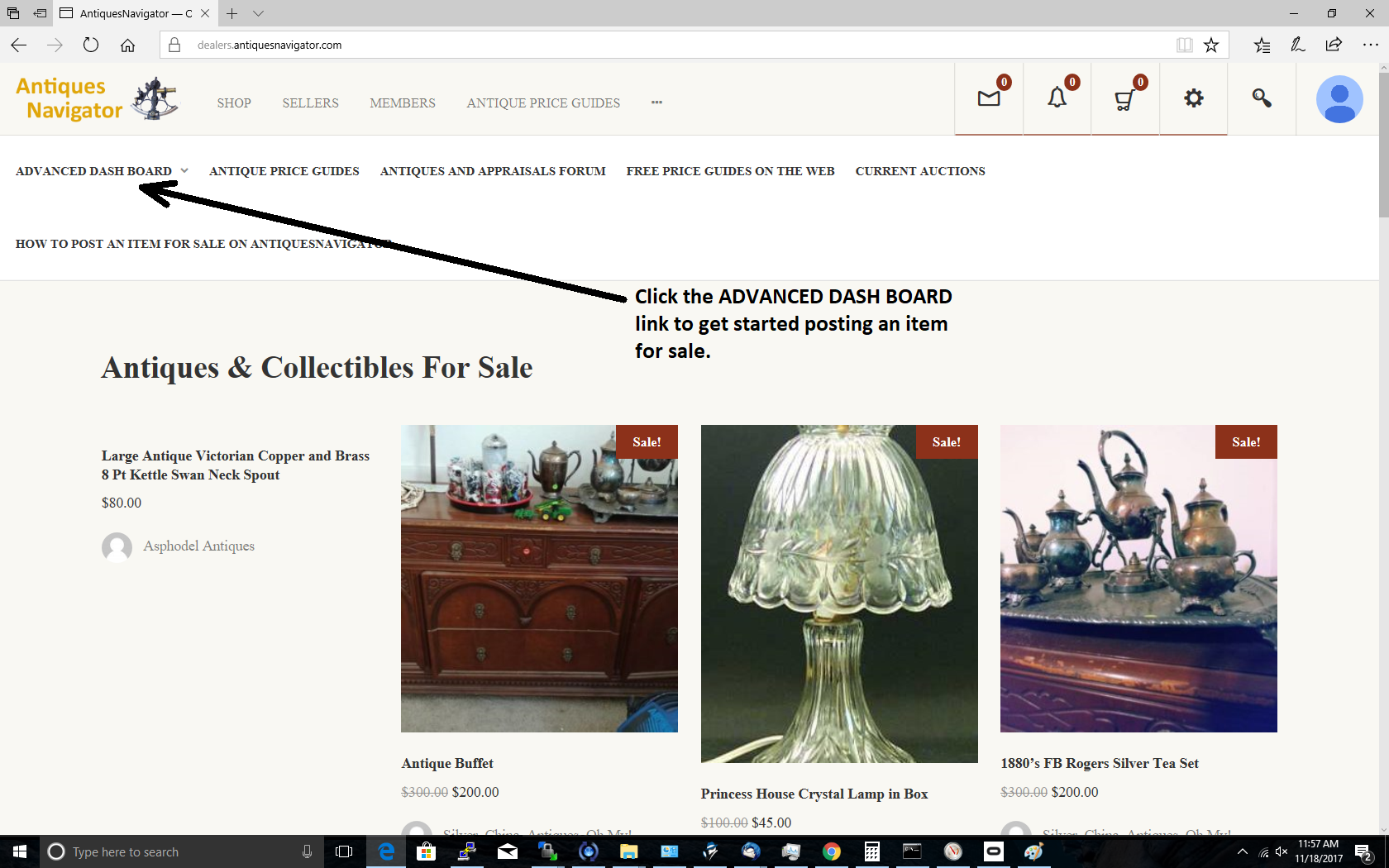 How to post an item for sale on AntiquesNavigator AntiquesNavigator