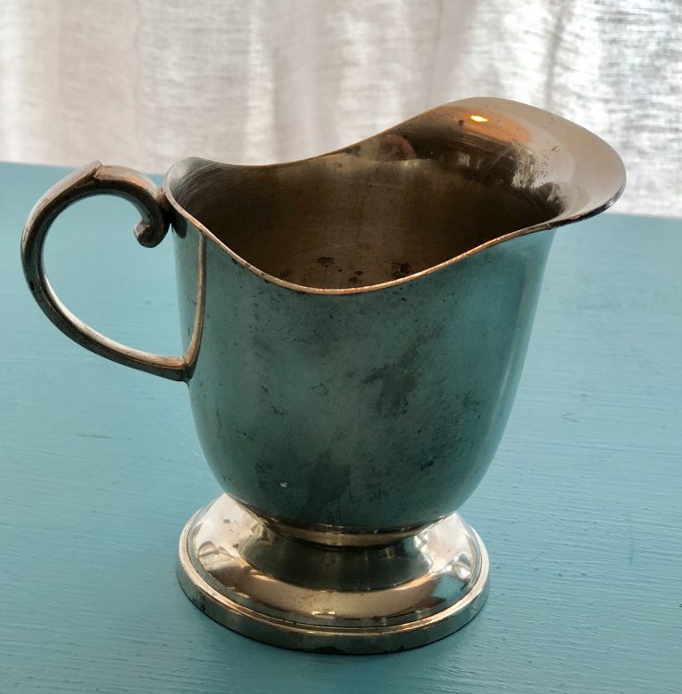 miniature pewter tea set
