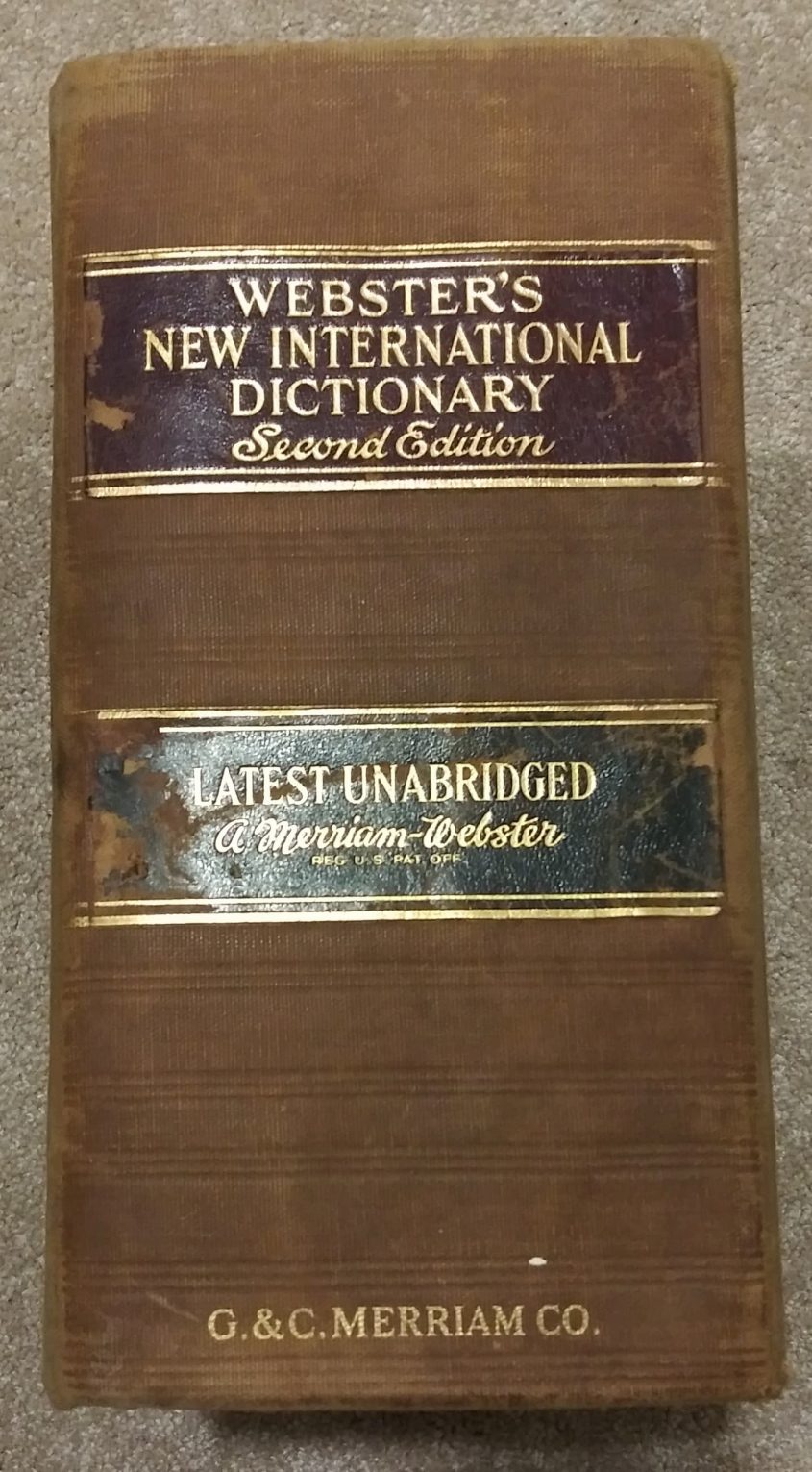 Antique Websters New International Dictionary Second Edition Latest